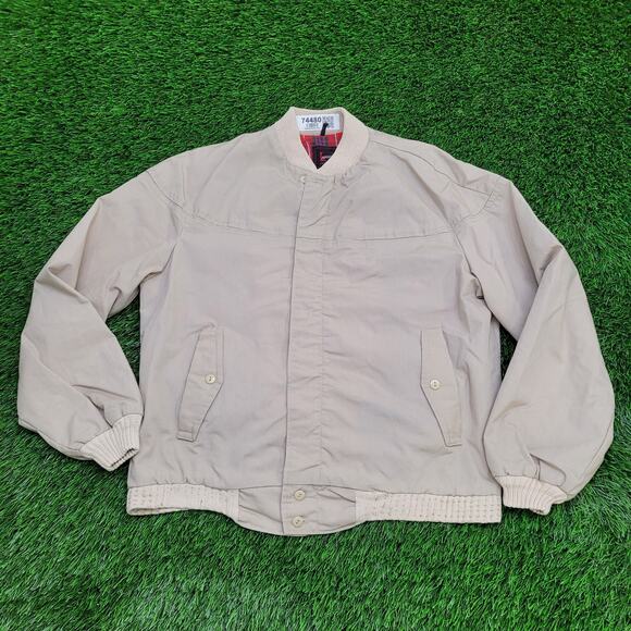 Vintage 70s Blouson Jacket Medium 22x24 Beige Baggy - Picture 1 of 14